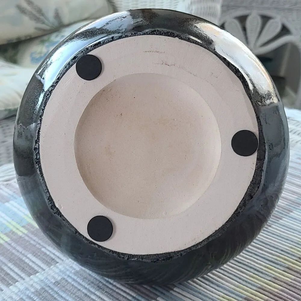 Vintage Hand Thrown Drip Glazed Ceramic Clay Pottery 
